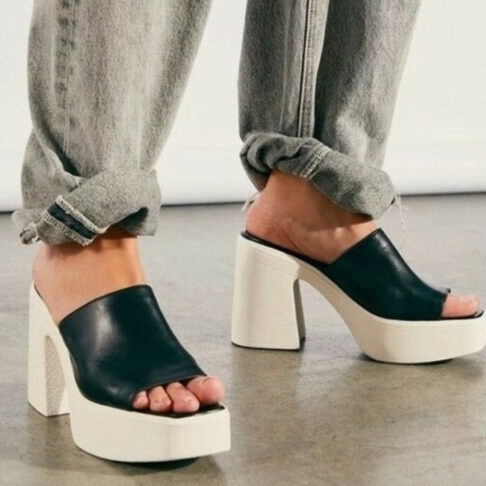 Free People Zoe Platform Sandals in Black
